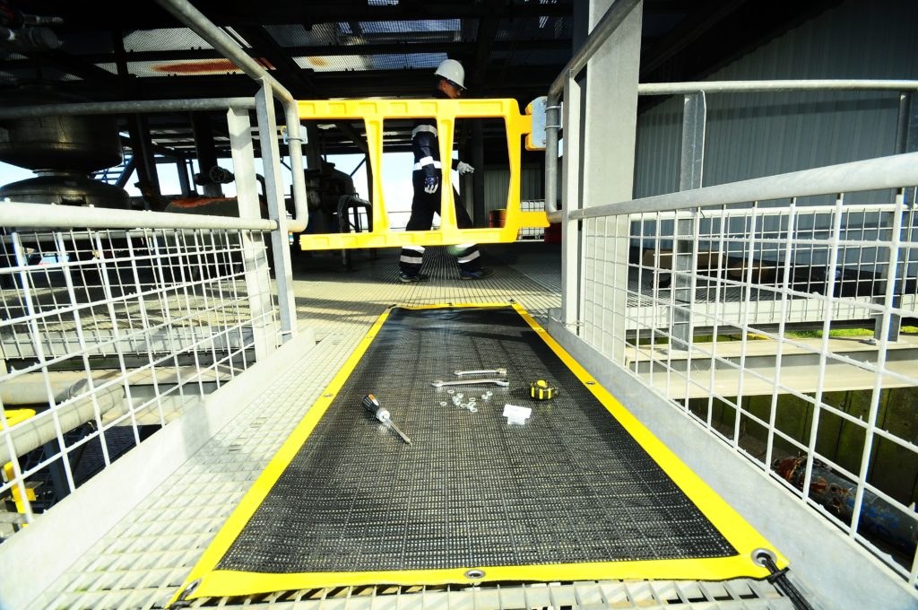BLH Stop Drop Matting on an industrial work platform